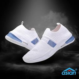 ASIAN Mens Hattrick-27 For Men(White, Blue) & ASIAN Men's Thar-01 Sports Running,Walking & Gym Shoes Buy one Get one Free