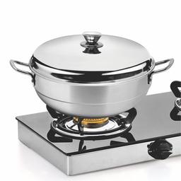 Signoraware All-Rounder Multipurpose Deluxe Kadhai (HEAVY WEIGHT) Induction Friendly Stainless Steel Induction Bottom (7pcs -6 plates, 2 Big Idli, 2 Dhokla, 1 Patra Plate & 1 Mini Idli Plate), Silver