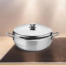 Signoraware All-Rounder Multipurpose Deluxe Kadhai (HEAVY WEIGHT) Induction Friendly Stainless Steel Induction Bottom (7pcs -6 plates, 2 Big Idli, 2 Dhokla, 1 Patra Plate & 1 Mini Idli Plate), Silver