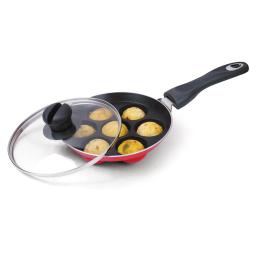 Signoraware Appam Maker Non Stick Aluminium Appe Tawa Appam Pan with Glass Lid | Appam Patra, Red | Paniyarakkal, Paniyaram pan, Pancake - Red