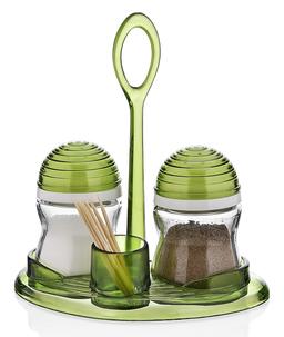 Signoraware Twins Salt n Spice Shaker Glass (Set of 2) 75 ml Each, Green