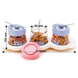Signoraware Multipurpose Dining 3 in 1 Dry Furits/Pickle Storage Jar Container + pickle trey, Set of 7, (Pink)