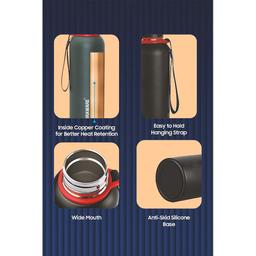 Signoraware Parkour Vacuum Insulated Flask Steel Water Bottle - 900 ml & N- DURAA Steel Hot and Cold Water Bottle 500 Ml