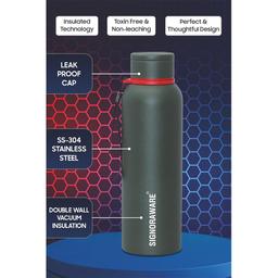 Signoraware Parkour Vacuum Insulated Flask Steel Water Bottle - 900 ml & N- DURAA Steel Hot and Cold Water Bottle 500 Ml