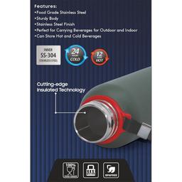 Signoraware Parkour Vacuum Insulated Flask Steel Water Bottle - 900 ml & N- DURAA Steel Hot and Cold Water Bottle 500 Ml