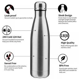 Signoraware Parkour Vacuum Insulated Flask Steel Water Bottle - 900 ml & N- DURAA Steel Hot and Cold Water Bottle 500 Ml