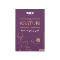 Sri Sri Mysore Sandal & Maple - Premium Incense Sticks 225 g & Sri Sri Kasturi & Ouch Premium Dhoop Cone 100gm [Pack of 4]