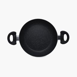 N-Duraa Aluminium Non-Stick Round Medium Kadai 24cm with Glass Lid,