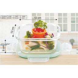 SignoraWare Lock 'N' Store Square High Microwave Oven Borosilicate Safe Glass Container with Air Tight Lid | Multipurpose Jar Box (320ml, Transparent, Food Grade)
