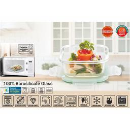 SignoraWare Lock 'N' Store Square High Microwave Oven Borosilicate Safe Glass Container with Air Tight Lid | Multipurpose Jar Box (320ml, Transparent, Food Grade)