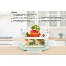 SignoraWare Lock 'N' Store Square High Microwave Oven Borosilicate Safe Glass Container with Air Tight Lid | Multipurpose Jar Box (320ml, Transparent, Food Grade)