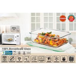 SignoraWare Lock 'N' Store Rectangle High Microwave Oven Borosilicate Safe Glass Container with Air Tight Lid | Multipurpose Jar Box (640ml, Transparent, Food Grade)