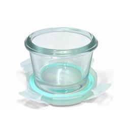 Signoraware Lock 'N' Store Round High Microwave Oven Borosilicate Safe Glass Container with Air Tight Lid | Multipurpose Jar Box (125ml, Transparent, Food Grade)
