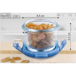Signoraware Lock 'N' Store Round High Microwave Oven Borosilicate Safe Glass Container with Air Tight Lid | Multipurpose Jar Box (125ml, Transparent, Food Grade)