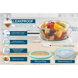 SignoraWare Lock 'N' Store High Microwave Oven Borosilicate Safe Glass Container with Air Tight Lid | Multipurpose Jar Box (620ml, Transparent, Food Grade)
