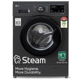 LG 7 Kg 5 Star Inverter Touch panel Fully-Automatic Front Load Washing Machine with In-Built Heater (FHM1207SDM, Middle Black, Steam for Hygiene Wash)