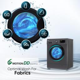 LG 7 Kg 5 Star Inverter Touch panel Fully-Automatic Front Load Washing Machine with In-Built Heater (FHM1207SDM, Middle Black, Steam for Hygiene Wash)