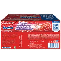 Colgate MaxFresh Toothpaste, Spicy Fresh Red Gel paste with Menthol for Super Fresh Breath, 600gm, Saver Pack