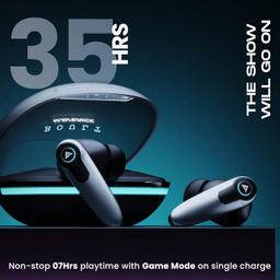 Boult Audio Maverick with 35H Playtime, 45ms Xtreme Low Latency Mode, Quad Mic ENC, Type C Fast Charging (10Mins=120Mins), 10mm Drivers, BT 5.3, IPX5 Airbass True Wireless in Ear Earbuds (Black)