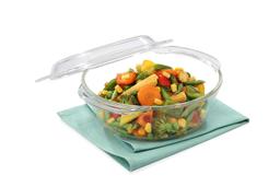 Signoraware Bake 'N' Serve Casserole Borosilicate Glass Bowl with Lid | Edge Helper Handle for Grip | Serving and Oven Safe Borosilicate Glass Jar and Storage Container (1500ml, Set of 1, Transparent)