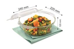 Signoraware Bake 'N' Serve Casserole Borosilicate Glass Bowl with Lid | Edge Helper Handle for Grip | Serving and Oven Safe Borosilicate Glass Jar and Storage Container (1500ml, Set of 1, Transparent)