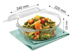 Signoraware Bake 'N' Serve Casserole Borosilicate Glass Bowl with Lid | Edge Helper Handle for Grip | Serving and Oven Safe Borosilicate Glass Jar and Storage Container (1500ml, Set of 1, Transparent)