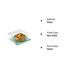 Signoraware Bake 'N' Serve Casserole Borosilicate Glass Bowl with Lid | Edge Helper Handle for Grip | Serving and Oven Safe Borosilicate Glass Jar and Storage Container (1500ml, Set of 1, Transparent)