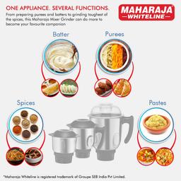 Maharaja Whiteline Joy Elite Mixer Grinder 750 Watt Motor (Black & Grey)