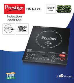 Prestige PIC 6.1 V3 PIC 2200 Watts Induction Cooktop & Automatic Whistle Counter