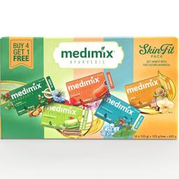Medimix Ayurvedic Skinfit Bathing Soaps 125G (Pack Of 5)|Shop For Healthy & Protected Skin, Cool & Fresh Skin, Soft & Supple Skin, Radiant Skin & Glowing Skin|Paraben-Free & Sulphate-Free|100% Vegan