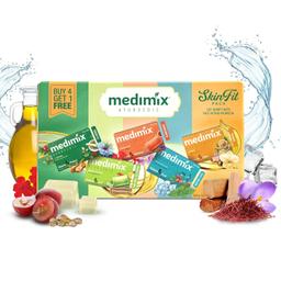 Medimix Ayurvedic Skinfit Bathing Soaps 125G (Pack Of 5)|Shop For Healthy & Protected Skin, Cool & Fresh Skin, Soft & Supple Skin, Radiant Skin & Glowing Skin|Paraben-Free & Sulphate-Free|100% Vegan