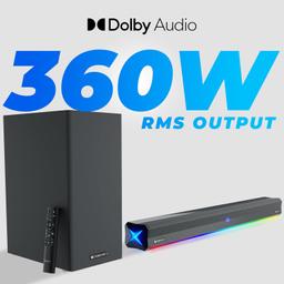 ZEBRONICS Juke BAR 900 360 Watts Dolby Audio Soundbar with Wireless Subwoofer, Display, Bluetooth V5.3,