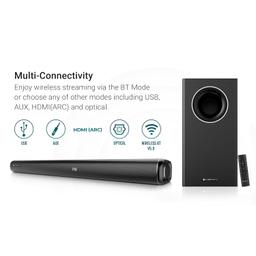 Zebronics Zeb-JUKEBAR 6000DWS PRO, 160W Multimedia soundbar with Wireless subwoofer Supports HDMI(ARC),