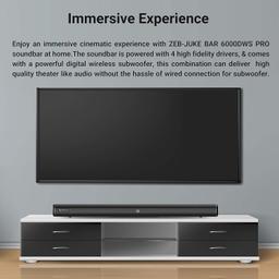 Zebronics Zeb-JUKEBAR 6000DWS PRO, 160W Multimedia soundbar with Wireless subwoofer Supports HDMI(ARC),