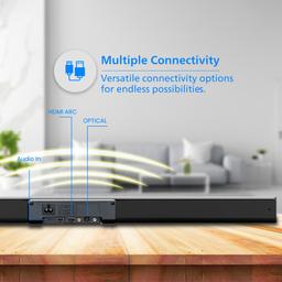 Philips Audio Newly Launched TAB4218/94 2.1Ch 120W Bluetooth Soundbar with Rich Bass, 3 EQ Modes,