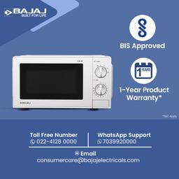 Bajaj 17L Solo Microwave Oven (1702 MT, White), Timer