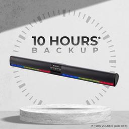 Zebronics Ace Plus Wireless Soundbar with 30W Output, Dual Passive Radiator, RGB Lights,Built-in Rechargeable Battery,