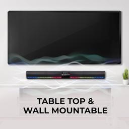 Zebronics Ace Plus Wireless Soundbar with 30W Output, Dual Passive Radiator, RGB Lights,Built-in Rechargeable Battery,