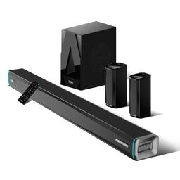 boAt Aavante Bar 5400D with 550W Dolby Audio, 5.1 Channel with Wireless subwoofer & Satellites, 3 Dynamic LED Modes, Decor Enhancing Design, LED Display(Premium Black)
