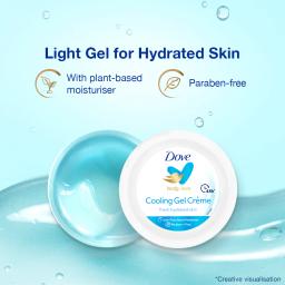 Dove Body Love Cooling Gel Crème Paraben Free, 48hrs Moisturisation with Plan Based moisturiser, Non Oily Feel, Refreshed Hydrated Skin 145g