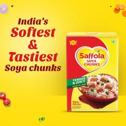 Saffola SOYA Chunks,Tender & Juicy,53% Protein,200 Grams