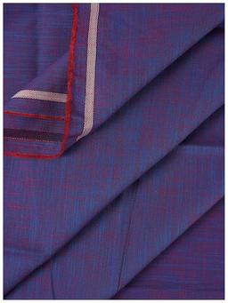 Raymond Men's Cotton Big Pana Self Design Pattern 1.6 m Unstitched Shirt Fabric (Blue and Red, Free Size)