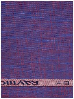 Raymond Men's Cotton Big Pana Self Design Pattern 1.6 m Unstitched Shirt Fabric (Blue and Red, Free Size)
