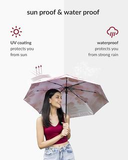 Destinio Umbrella for Women -3 Fold, UV Coated, Auto Open Close- Printed Design Umberallas for Ladies, Girls and Men