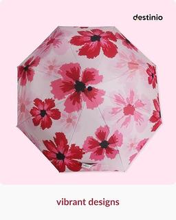 Destinio Umbrella for Women -3 Fold, UV Coated, Auto Open Close- Printed Design Umberallas for Ladies, Girls and Men
