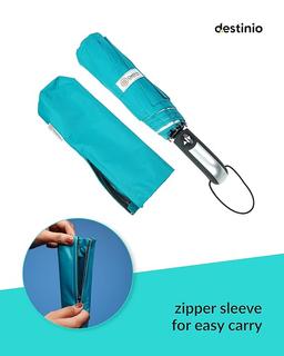 Destinio Umbrella for Men - Automatic Large Size Foldable Umbrella with Travel Cover for Man and women - 3 fold Windproof umbrella