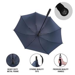 KENNETH COLE New York Automatic Golf Umbrella for Men & Women with UV & Rain Protection Navy Blue