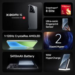 Xiaomi 15 (Black, 12GB/512GB)| 50 MP Leica Triple Camera | SD 8 Elite | 1.5K CrystalRes Dynamic 1-120 Hz AMOLED | Hyper AI