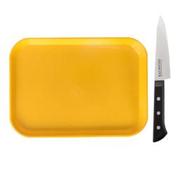 Plastic Serving Tray & Kai Hocho Premium Petty Kitchen/Vegetable Knife,