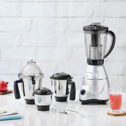 Morphy Richards Icon Superb 750 Watts Mixer Grinder| 4 Stainless Steel Mixer Jars including Juicer Jar| 3-Speed Control with Pulse Effect| 1-Yr Warranty by Brand| Silver & Black